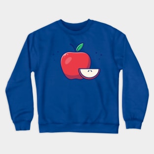 Apple And Slices Of Apple Cartoon Crewneck Sweatshirt